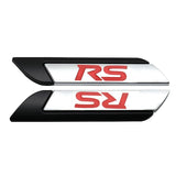 2pcs Honda RS Logo Metal Car Side Sticker Emblem Badge Decal Auto Body Decoration