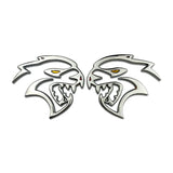 2pcs Dodge Hellcat Logo Metal Car Rear Sticker Fender Side Emblem Badge Decal