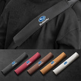 2pcs 33cm Subaru Logo Suede Car Seat Safety Belt Pads Shoulder Protection Cover