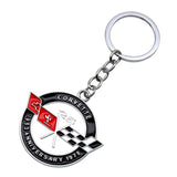 Chevrolet Corvette 25th Anniversary Logo Metal Car Key Rings Keychain Pendant