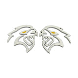 2pcs Dodge Hellcat Logo Metal Car Rear Sticker Fender Side Emblem Badge Decal