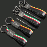 Audi RS Logo Leather Car Keychain Keyring Pendant
