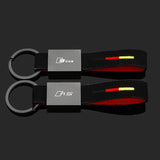 Audi RS Sline Logo Metal Suede Car Keychain