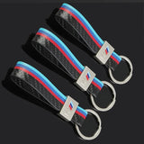 BMW M Power Metal Leather Car Keychain Pendant Auto Key Chain Holder