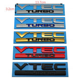 ABS Car Body Side Sticker for  VTEC TURBO Fit Jazz City Civic Inspire Accord HRV CRV Odyssey Jade Emblem Badge Accessories