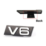 Audi V6 V8 Logo Metal Car Front Grille Emblem Badge Sticker