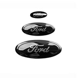 3pcs Stainless Steel Car Steering Wheel Sticker Auto Front Head Decal Rear Emblem Badge for Ford Edge Escape ST Line Explorer Territory Mondeo TAURUS Focus
