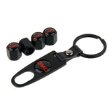 4pcs/set GMC Car Air Valve Stem Cap Auto Tyre Valve Covers with Keychain