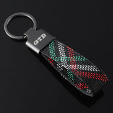 Volkswagen VW GTD Logo Oxford Webbing Car Keychain Pendant Key Chain Holder