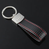 Audi Logo PU Leather Metal Car Keychain