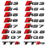 Car Rear Trunk Emblem Sticker Decals for Audi S3 S4 S5 S6 S7 RS3 RS4 RS5 RS6 RS7 SQ3 SQ5 SQ7 SQ8