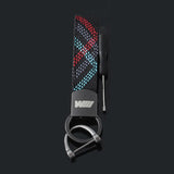 BMW M Power Car Keychain Oxford Webbing Metal Keyring