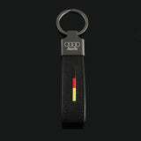 Audi Logo Metal Suede Car Keychain