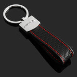 Mercedes Benz AMG Logo Metal Car Keychain Carbon Leather Keyring Pendant