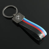 BMW Metal Leather Car Keychian Key Ring Holder