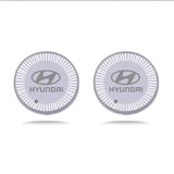 2pcs Hyundai Logo Car Water Coasters 7-color LED Light Cup Mat Holder