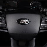 3pcs Stainless Steel Car Steering Wheel Sticker Auto Front Head Decal Rear Emblem Badge for Ford Edge Escape ST Line Explorer Territory Mondeo TAURUS Focus