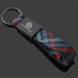 Volkswagen VW R Logo Oxford Webbing Car Keychain Pendant Key Chain Holder
