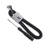 BMW M Power Logo Metal Braided Rope Car Keychain