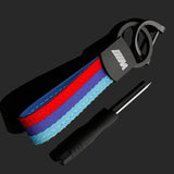 BMW M Power Car Keychain Metal Nylon Webbing Keyring