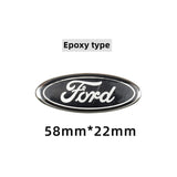 58x22mm Ford Epoxy Aluminum Car Steering Wheel Emblem Sticker Decal