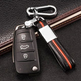 Audi PU Leather Car Key Chain Holder Auto Keyring