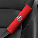 2pcs 21x6cm Nissan Logo Suede Car Seat Safety Belt Pads Shoulder Protection Cover