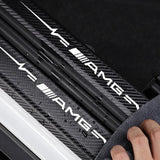 Mercedes Benz AMG Carbon Fiber Car Door Threshold Scratch Proof Sticker Decal