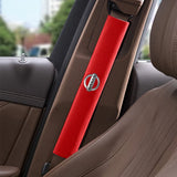 2pcs 33cm Nissan Logo Suede Car Seat Safety Belt Pads Shoulder Protection Cover