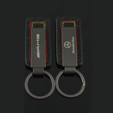 Mercedes Benz AMG Metal Leather Car Keychain Auto Key Holder Keyring Pendant