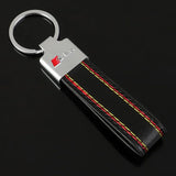 Audi Sline Car Logo Leather Keychain Keyring Holder Pendant