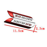 2pcs Honda Mugen Logo Metal Car Side Sticker Emblem Badge Decal Auto Body Decoration