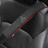 2pcs/set Mitsubishi Suede Car Safety Belt Pads Shoulder Covers
