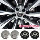 4pcs/set 60mm 65mm Hyundai Car Wheel Center Hub Caps Sticker Decal