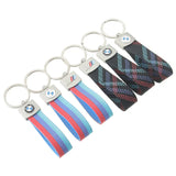 BMW M Power Oxford Nylon Webbing Car Keychain Key Rings Holder
