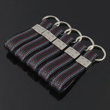BMW M Power Car Logo Metal Leather Keyring Pendant Key Ring Keychain
