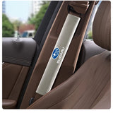 2pcs 33cm Subaru Logo Suede Car Seat Safety Belt Pads Shoulder Protection Cover