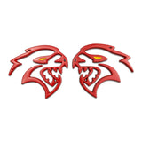 2pcs Dodge Hellcat Logo Metal Car Rear Sticker Fender Side Emblem Badge Decal