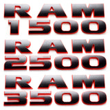 26.5x8.5cm Dodge RAM1500 RAM2500 RAM3500 ABS Car Side Fender Sticker Body Emblem Badge