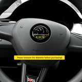 3pcs Skoda ABS Car Front Hood Emblem Rear Badge Sticker Steering Wheel Decal
