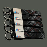 BMW M Power Car Keyring Metal Oxford Webbing Key Chain Holder Pendant