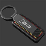 Audi S3 S4 S5 S6 S7 S8 RS3 RS4 RS5 RS6 RS7 RS8 Car Logo Leather Key Chain Key Ring Pendant