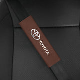 2pcs 21.5cm Toyota Logo Suede Car Seat Safety Belt Pads Shoulder Protection Cover