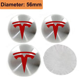 4pcs/set 56mm/65mm Tesla Car Wheel Center Hub Sticker Decal