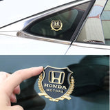 2PCS Honda Metal Car Rear Sticker Shield Trunk Emblem Badge Decal