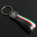 BMW Metal Leather Car Keychian Key Ring Holder