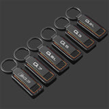 Audi Q3 Q5 Q7 SQ3 SQ5 SQ7 Q2L Q5L Car Logo Leather Keychain Pendant Keyring