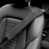 2pcs 32.5cm Citroen Logo Suede Car Seat Safety Belt Pads Shoulder Protection Cover