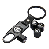 4pcs/set Lexus Car Air Valve Stem Cap Auto Tyre Valve Covers with Keychain