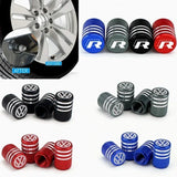 4pcs/set Volkswagen VW Rline Metal Car Wheel Tire Valve Stem Caps Covers